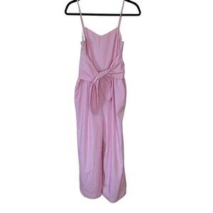 Vinyard Vines Pink Seersucker Stripe Bow Tie Jumpsuit Size 4